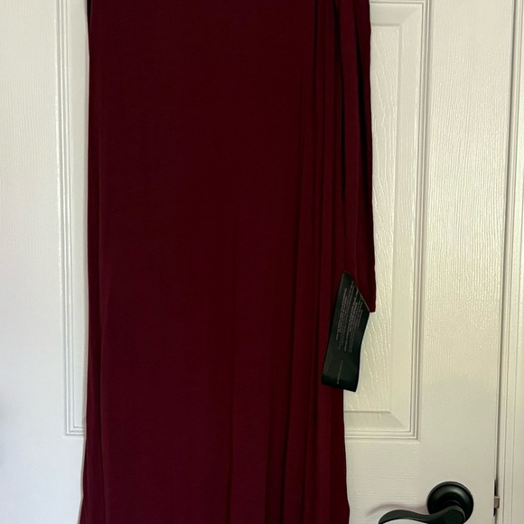 BCBGMAXAZRIA Lindy Cold Shoulder Midi Dress Color Port Fit&Flare Size Xtra Small - Picture 5 of 6